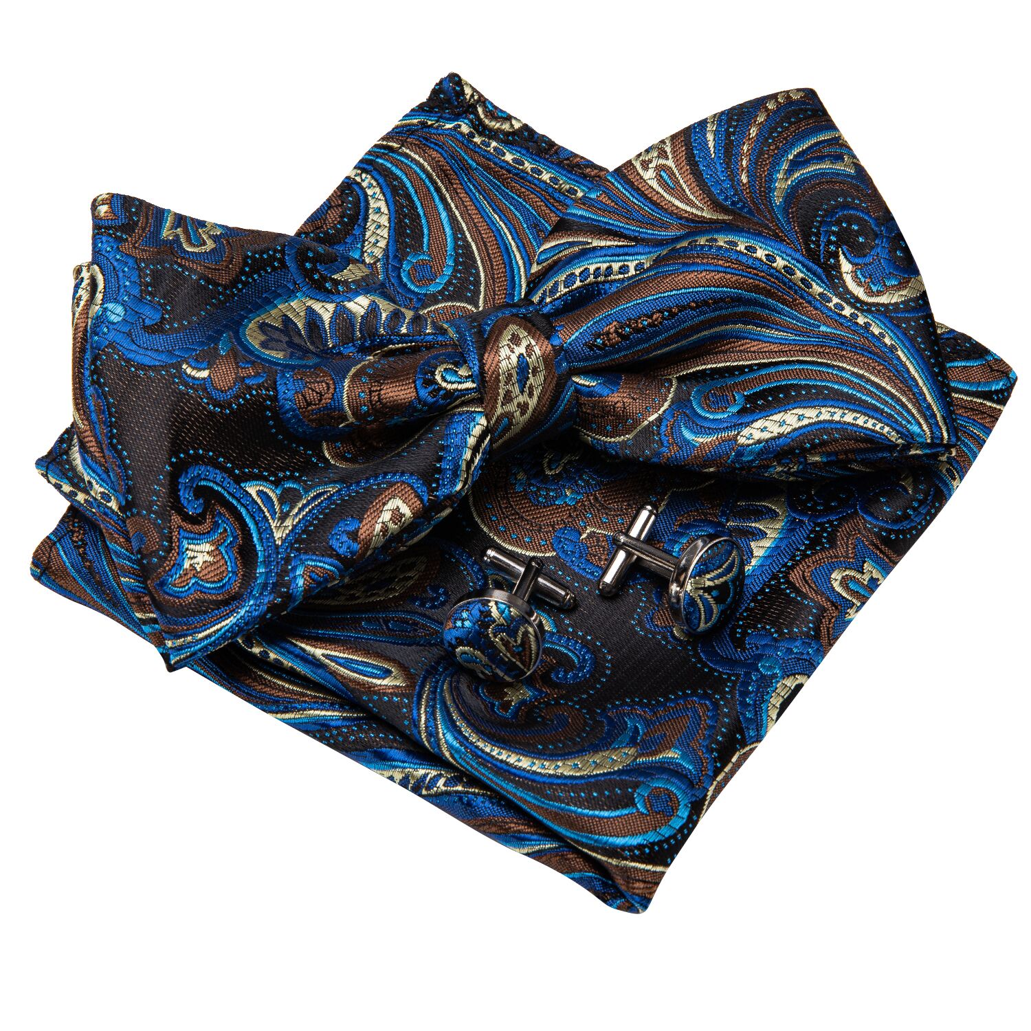 GentCrest Blue Paisley Bowtie Set - Image 2
