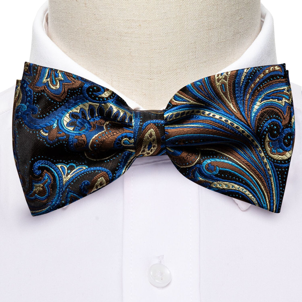 GentCrest Blue Paisley Bowtie Set - Image 1