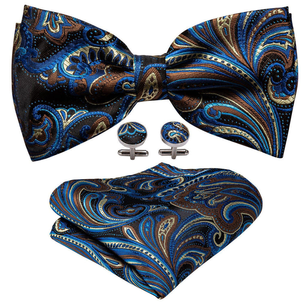 GentCrest Blue Paisley Bowtie Set - Image 4