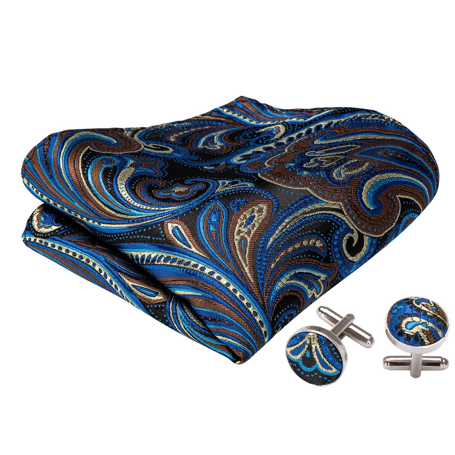 GentCrest Blue Paisley Bowtie Set - Image 3