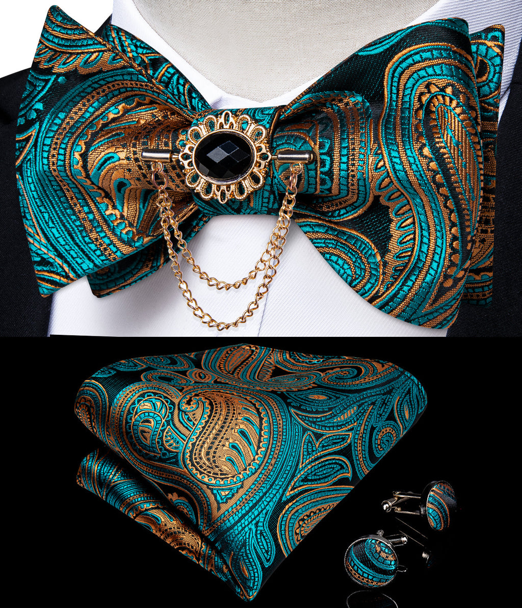 GentCrest Blue Paisley Bowtie Set - Image 2