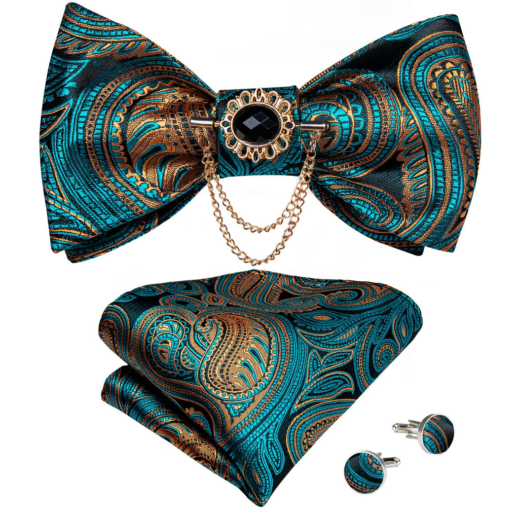 GentCrest Blue Paisley Bowtie Set - Image 3