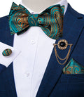 GentCrest Blue Paisley Bowtie Set - Image 1