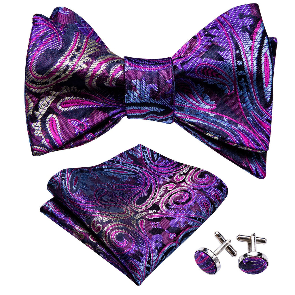 GentCrest Purple Paisley Bowtie Set - Image 1