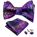 GentCrest Purple Paisley Bowtie Set - Image 1
