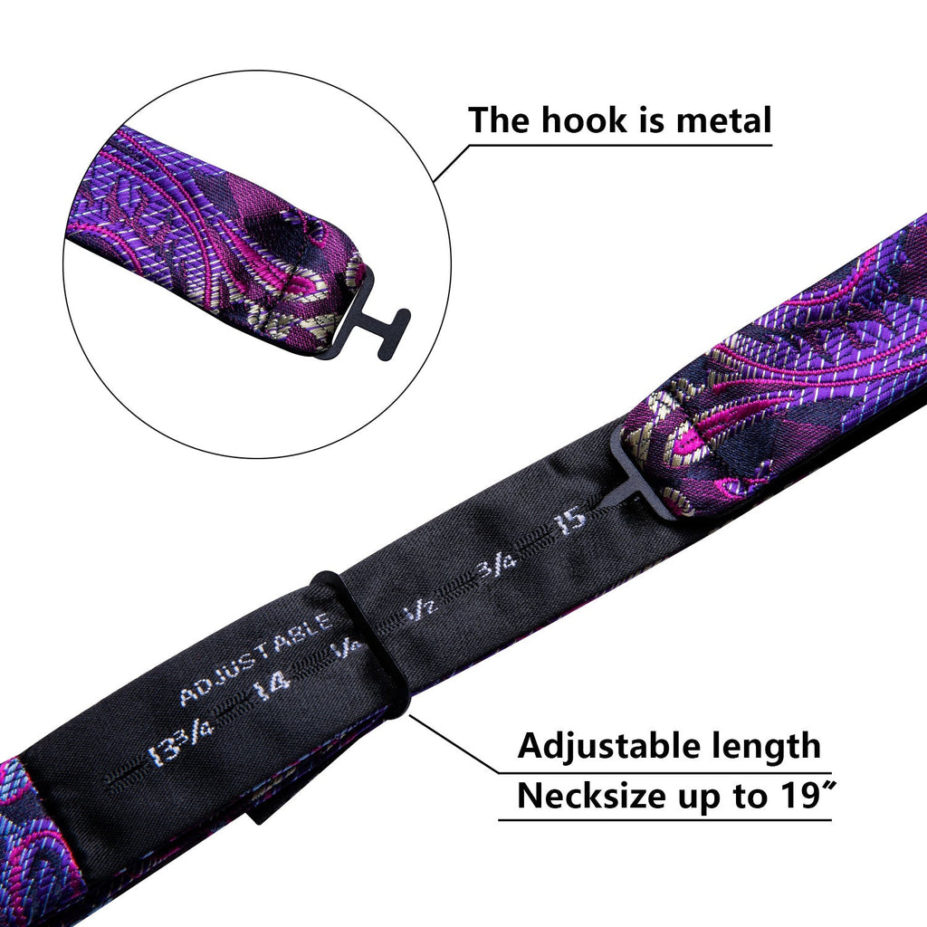 GentCrest Purple Paisley Bowtie Set - Image 6