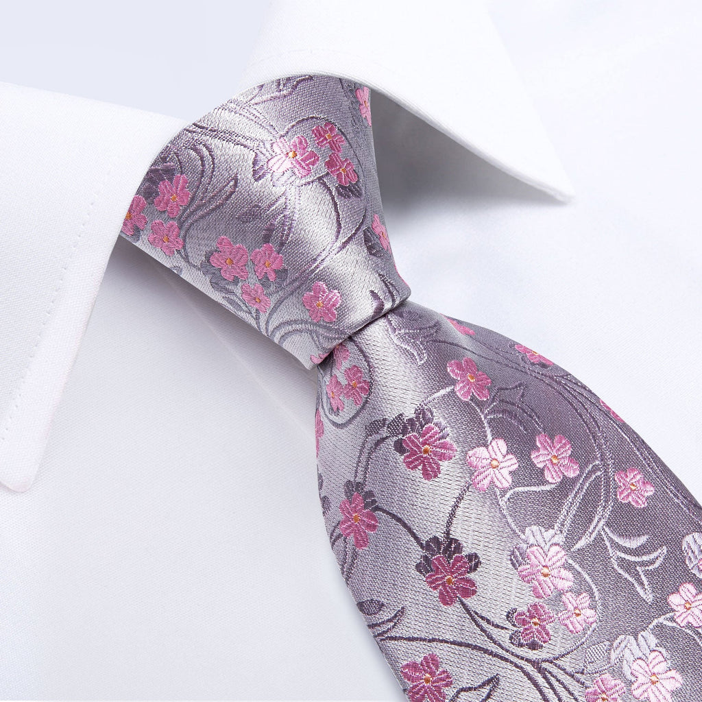 GentCrest Pink Floral Tie Hanky Cufflinks Set - Image 3