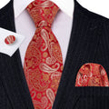 Red Paisley Silk Tie Set - GentCrest