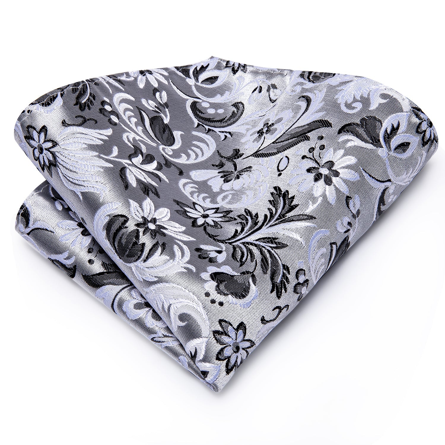 GentCrest Grey Floral Tie Hanky Cufflinks Set - Image 3