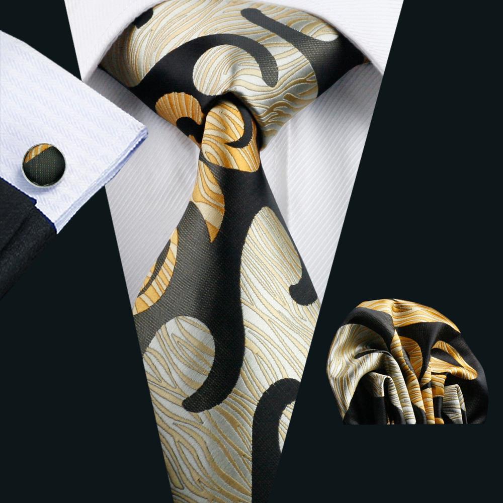 GentCrest Black Novelty Tie Hanky Cufflinks Set - Image 1