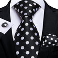 GentCrest Black Polka Dot Tie Hanky Cufflinks Set - Image 1
