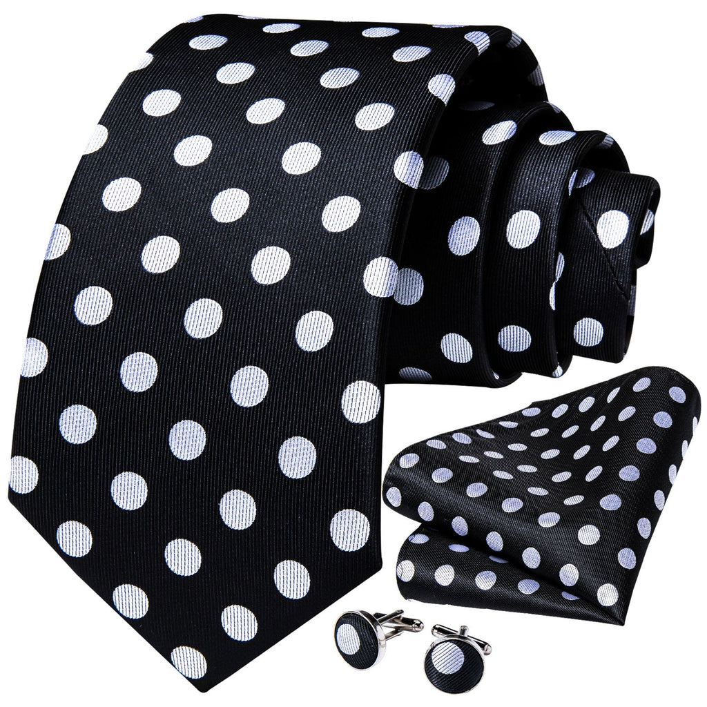 GentCrest Black Polka Dot Tie Hanky Cufflinks Set - Image 3