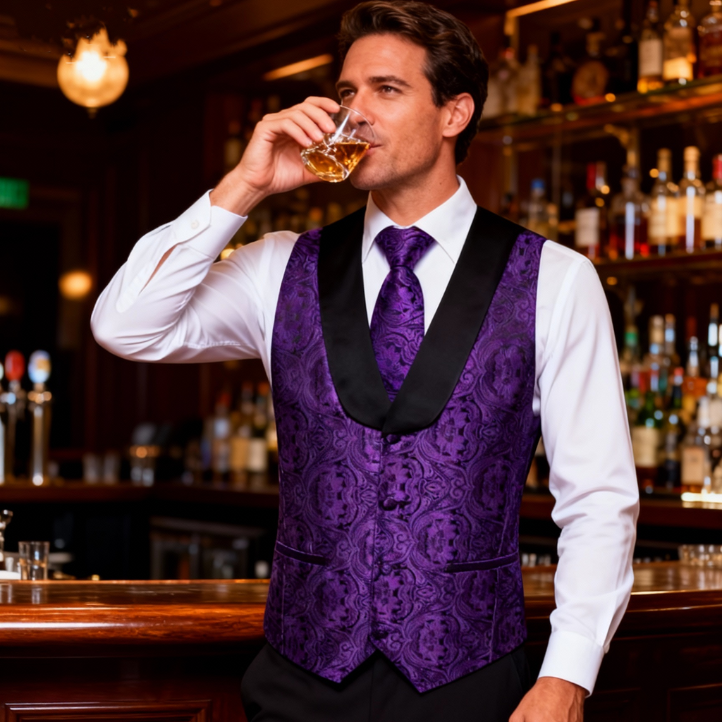GentCrest Purple Paisley Vest Set - Image 2
