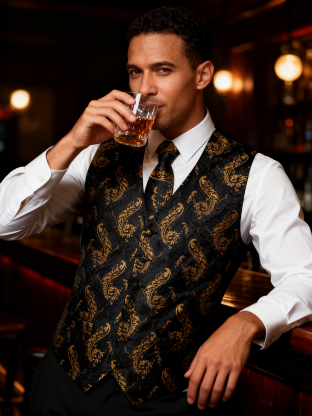 GentCrest Black Paisley Vest Set - Image 2