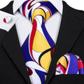 Red, Yellow and Blue Novelty Silk Tie Set - GentCrest