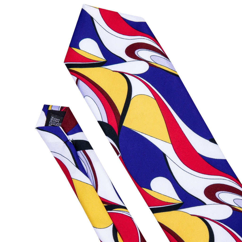 Red, Yellow and Blue Novelty Silk Tie Set - GentCrest - View 4
