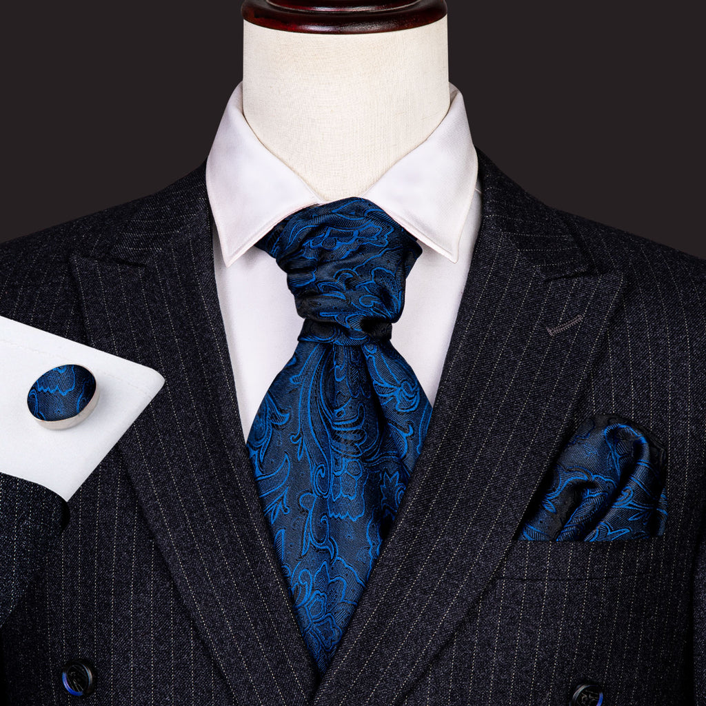Blue Floral Ascot Set - GentCrest - View 2