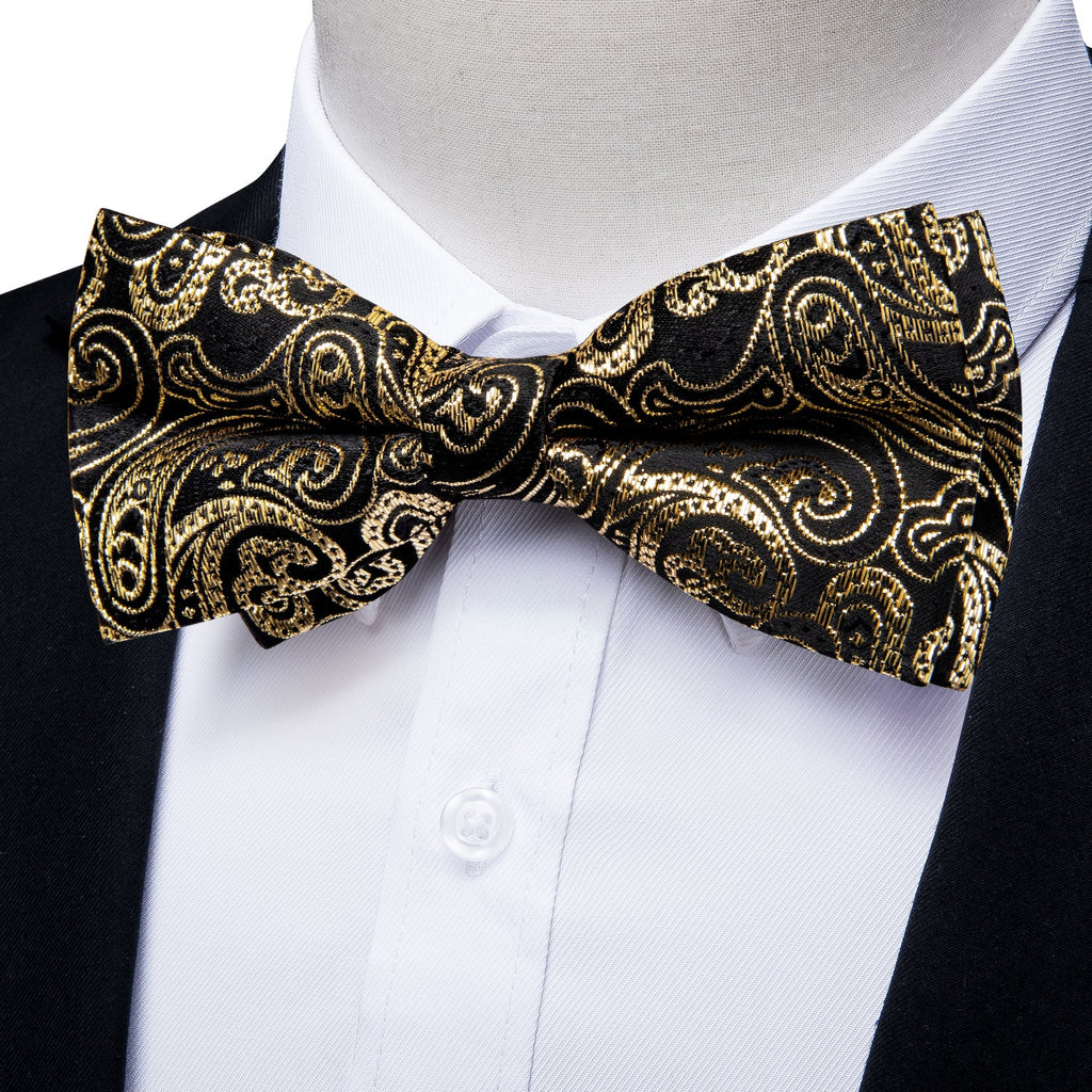GentCrest Black Paisley Bowtie Set - Image 2