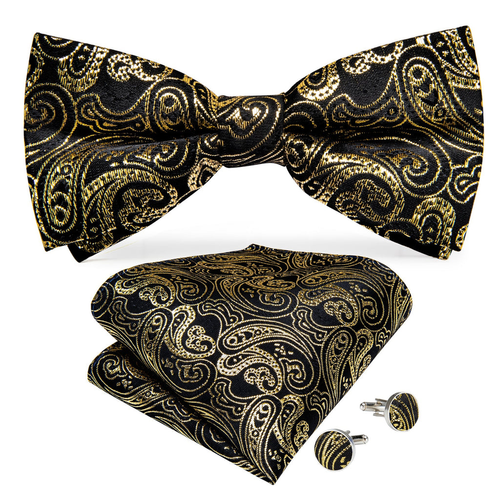GentCrest Black Paisley Bowtie Set - Image 3