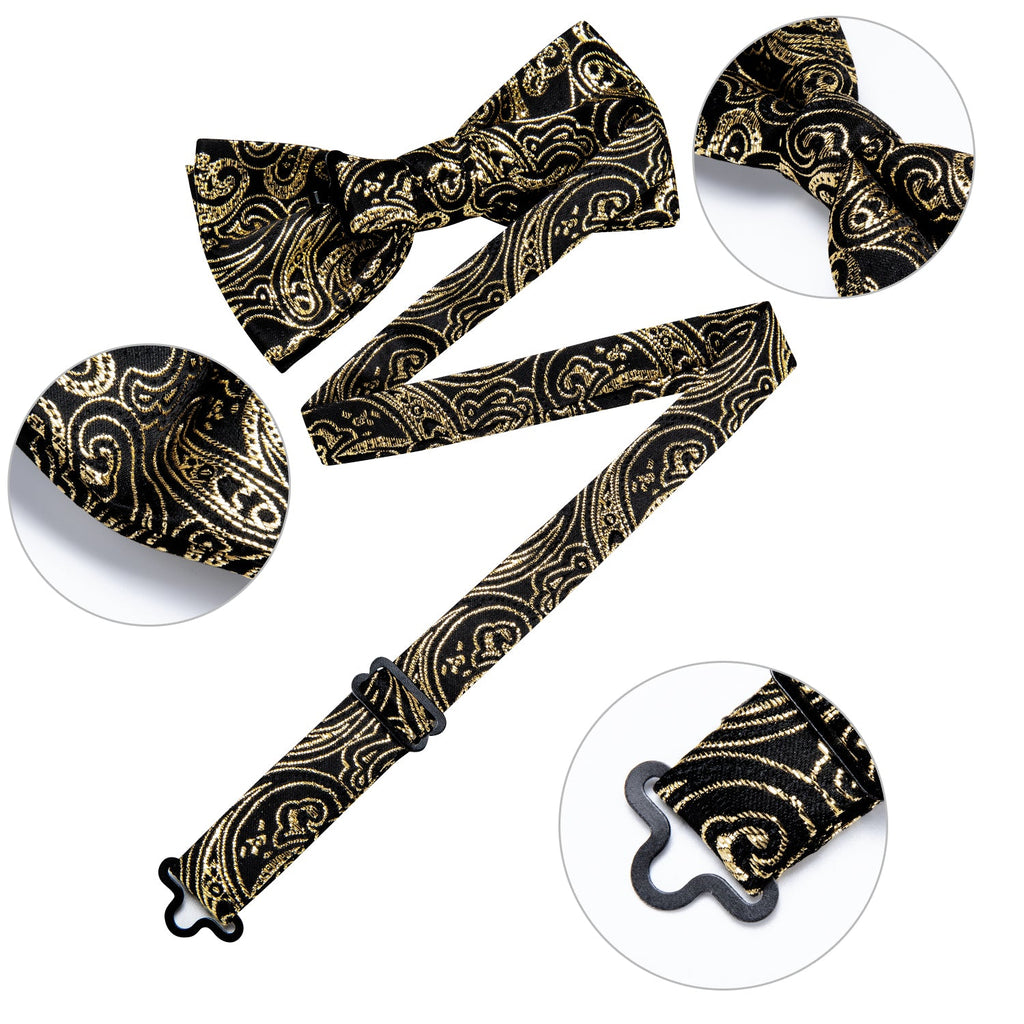 GentCrest Black Paisley Bowtie Set - Image 4