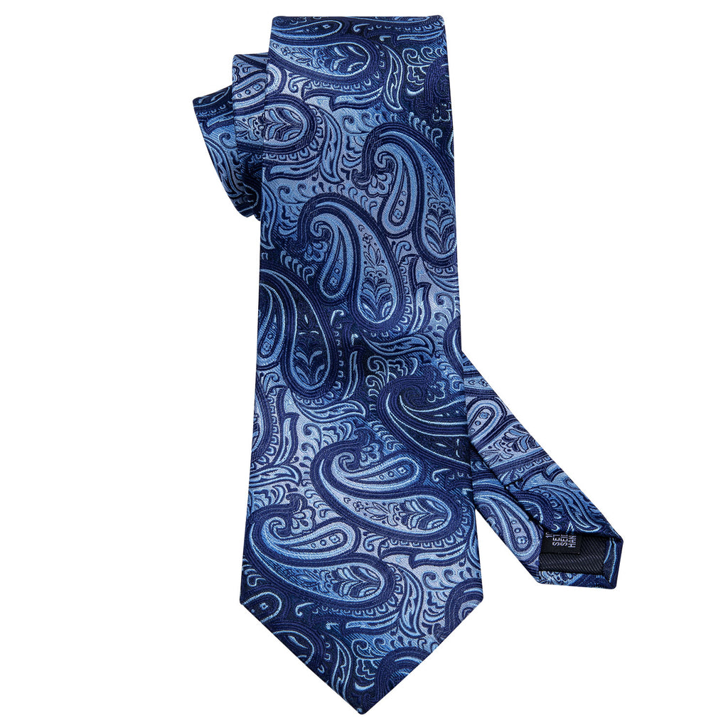 Blue Coral Paisley Silk Tie Set - GentCrest - View 5