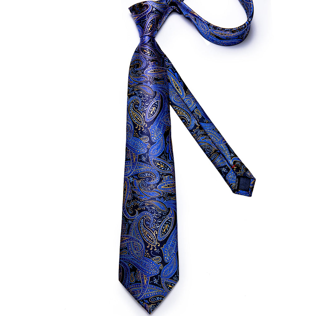 GentCrest Blue Paisley Tie Hanky Cufflinks Set - Image 4