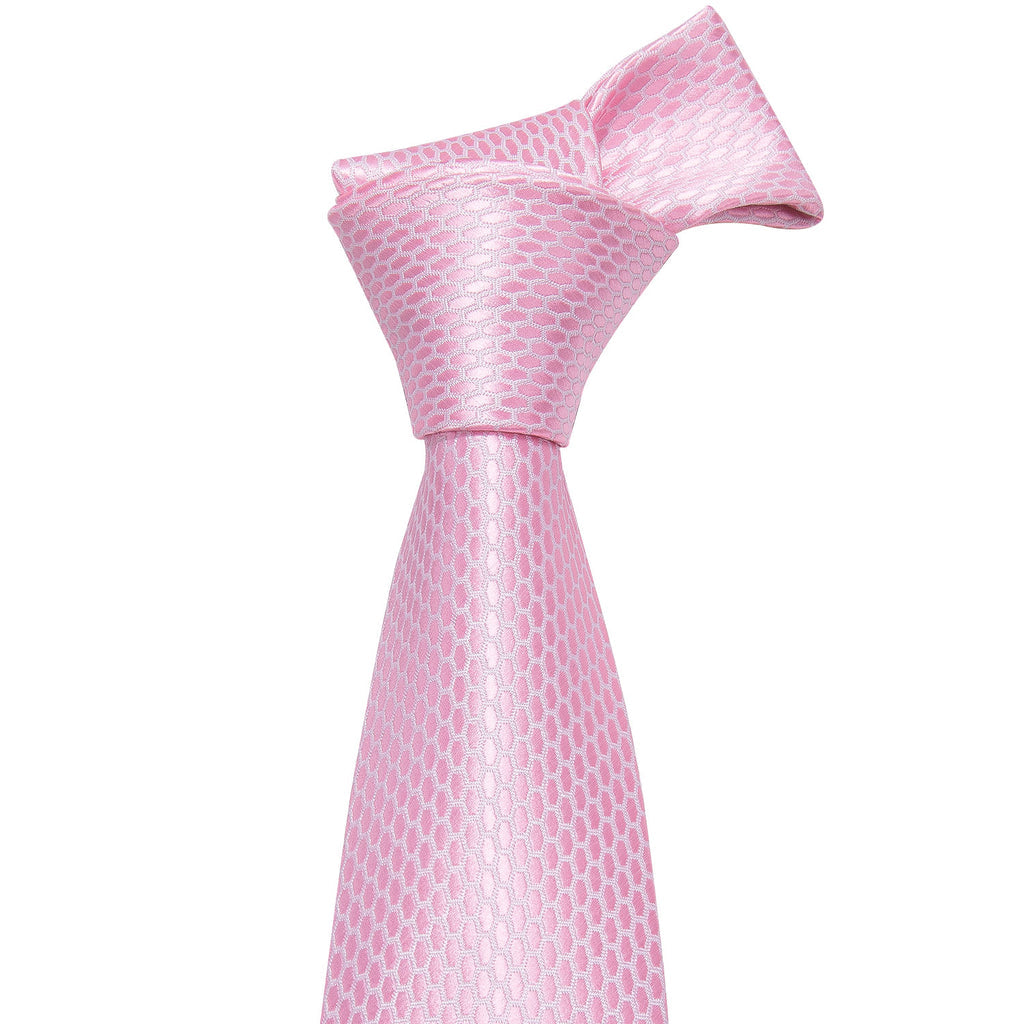 Pink Solid Silk Tie Set - GentCrest - View 2