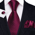 Red Geometric Polka Dot Silk Tie Set - GentCrest