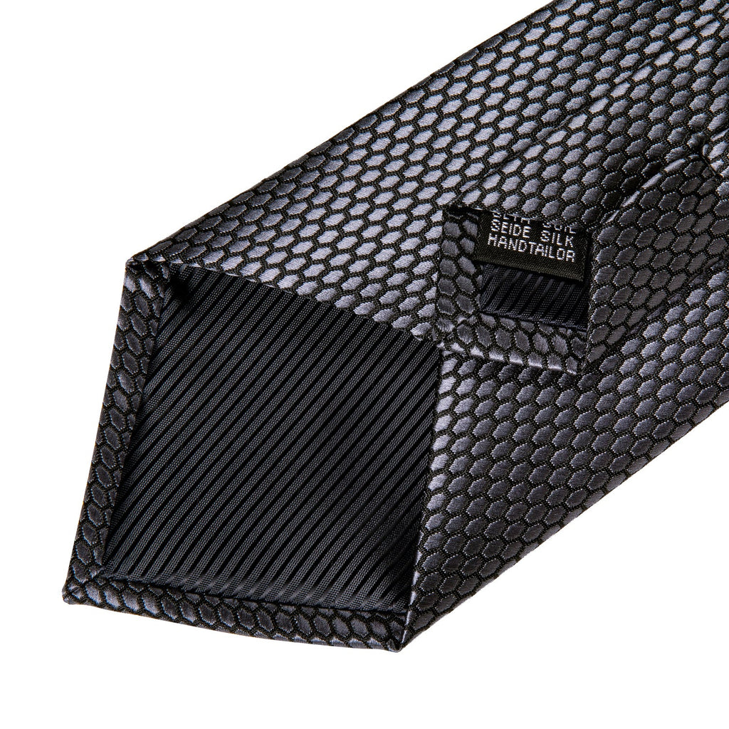 GentCrest Grey Geometric Tie Hanky Cufflinks Set - Image 8