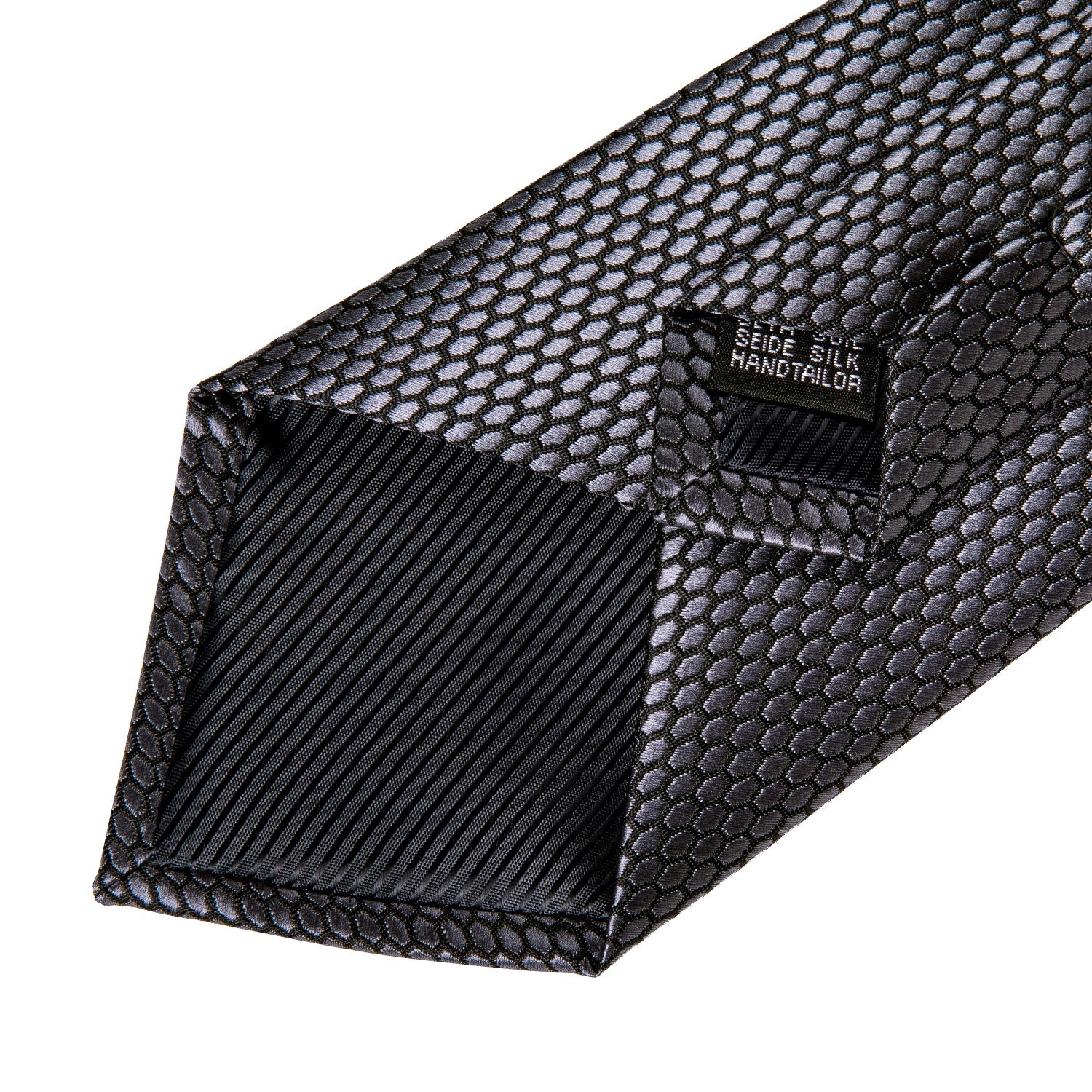 GentCrest Grey Geometric Tie Hanky Cufflinks Set - Image 8