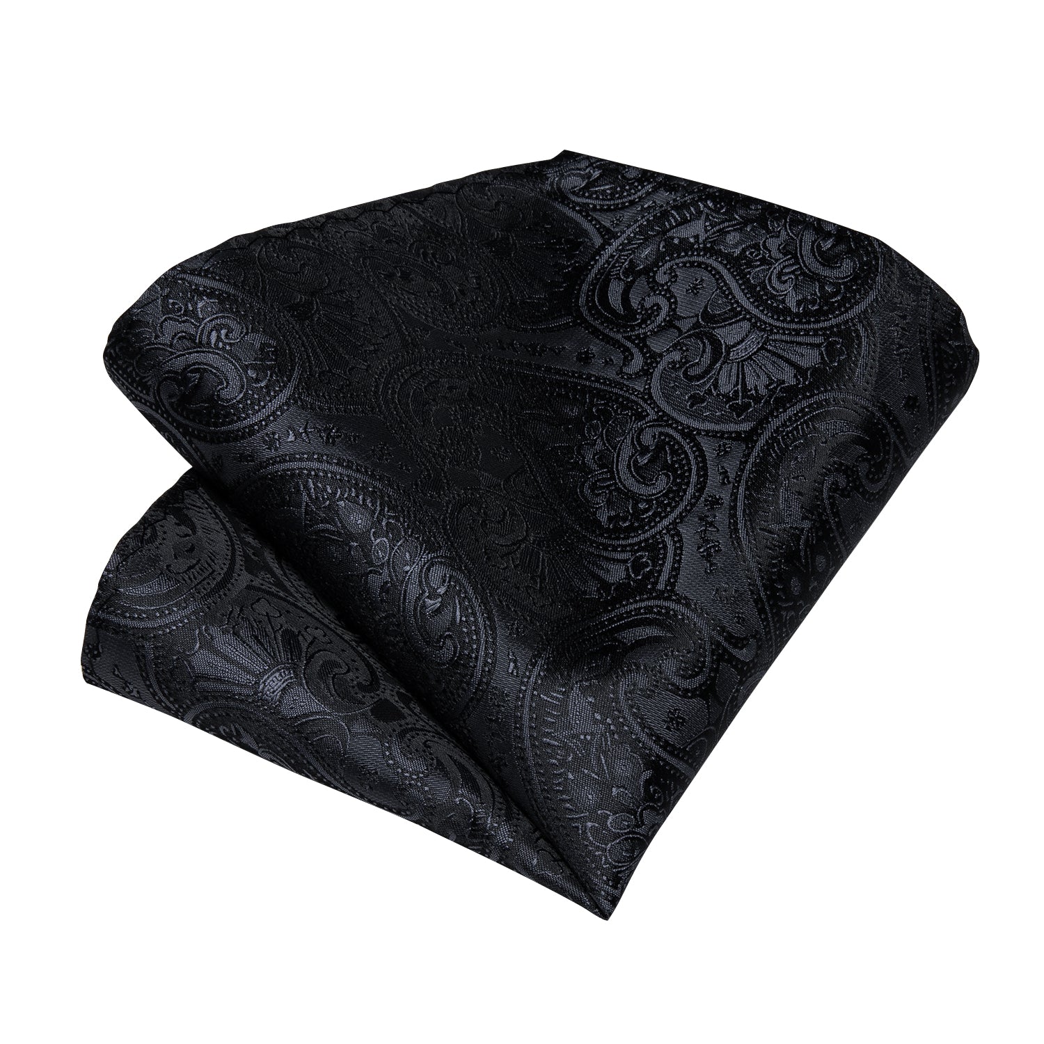 GentCrest Black Paisley Tie with Accessories - Image 4