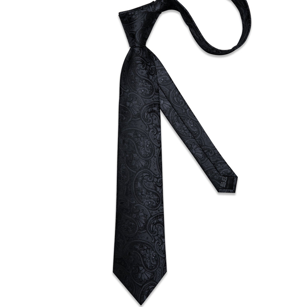 GentCrest Black Paisley Tie Hanky Cufflinks Set - Image 7
