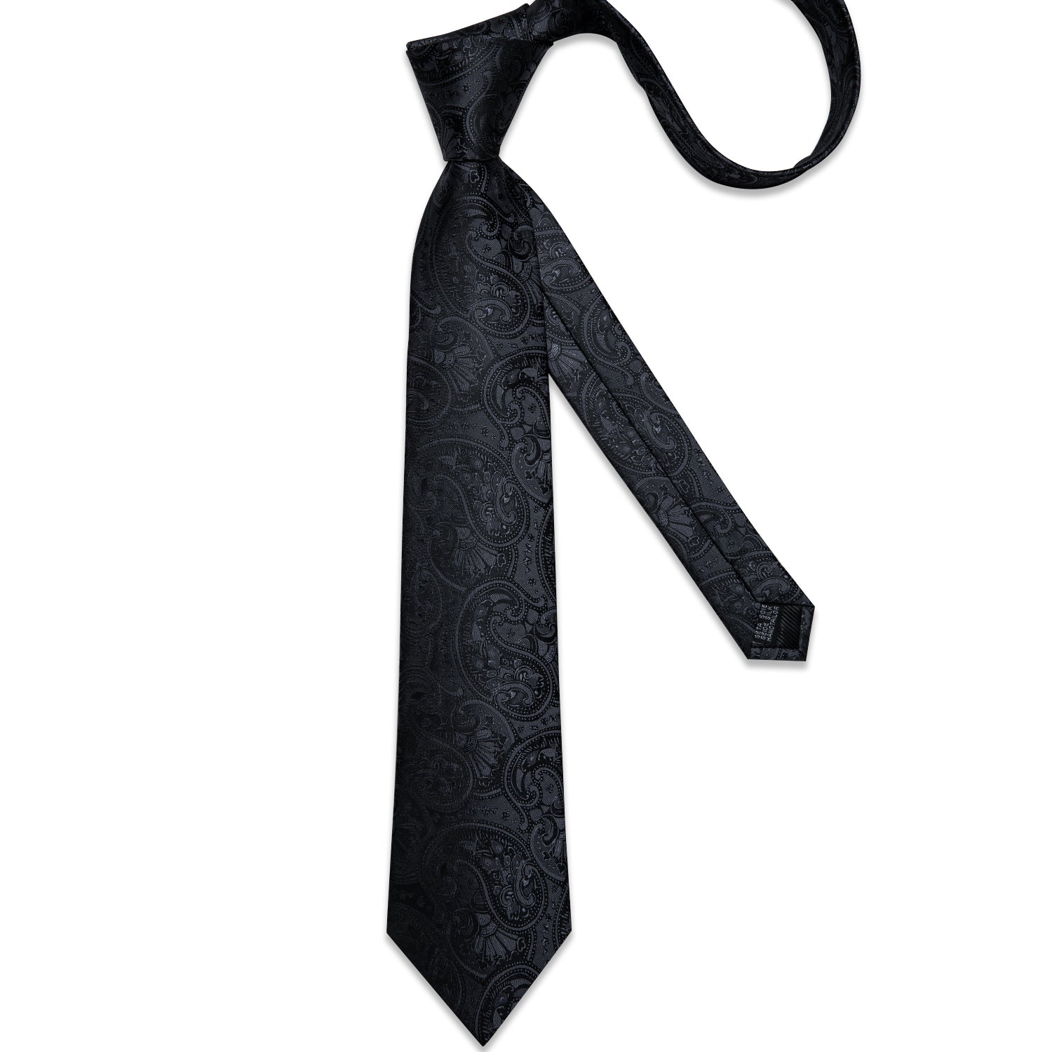 GentCrest Black Paisley Tie Hanky Cufflinks Set - Image 7