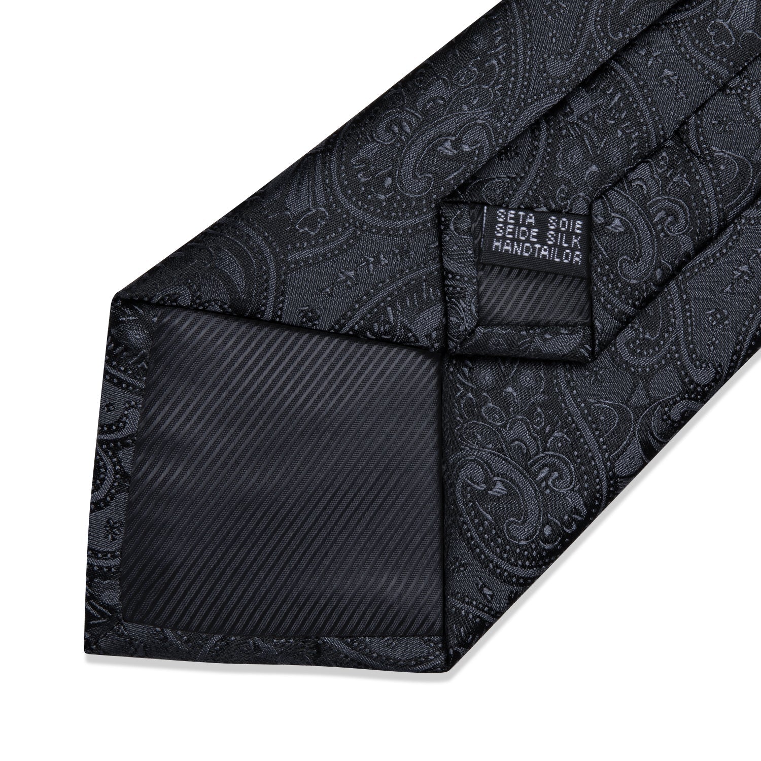 GentCrest Black Paisley Tie Hanky Cufflinks Set - Image 9