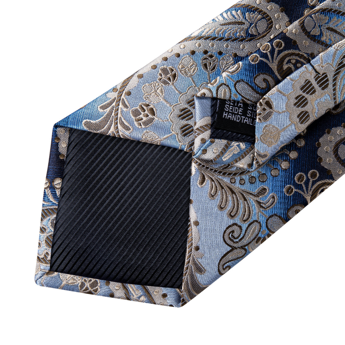 Slate Blue & Silver Paisley Silk Tie Set - GentCrest - View 5