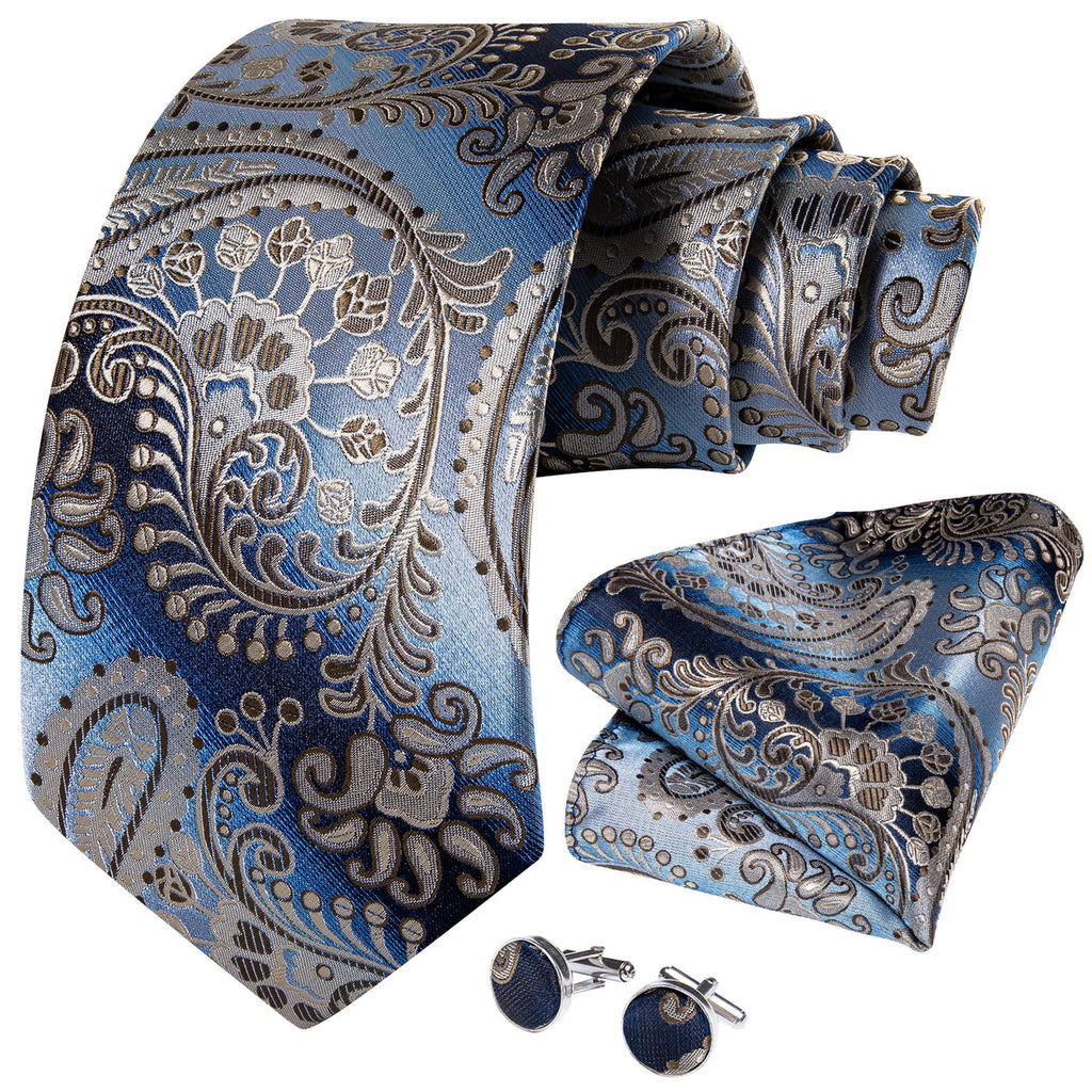 GentCrest Blue Paisley Tie Set - Image 3