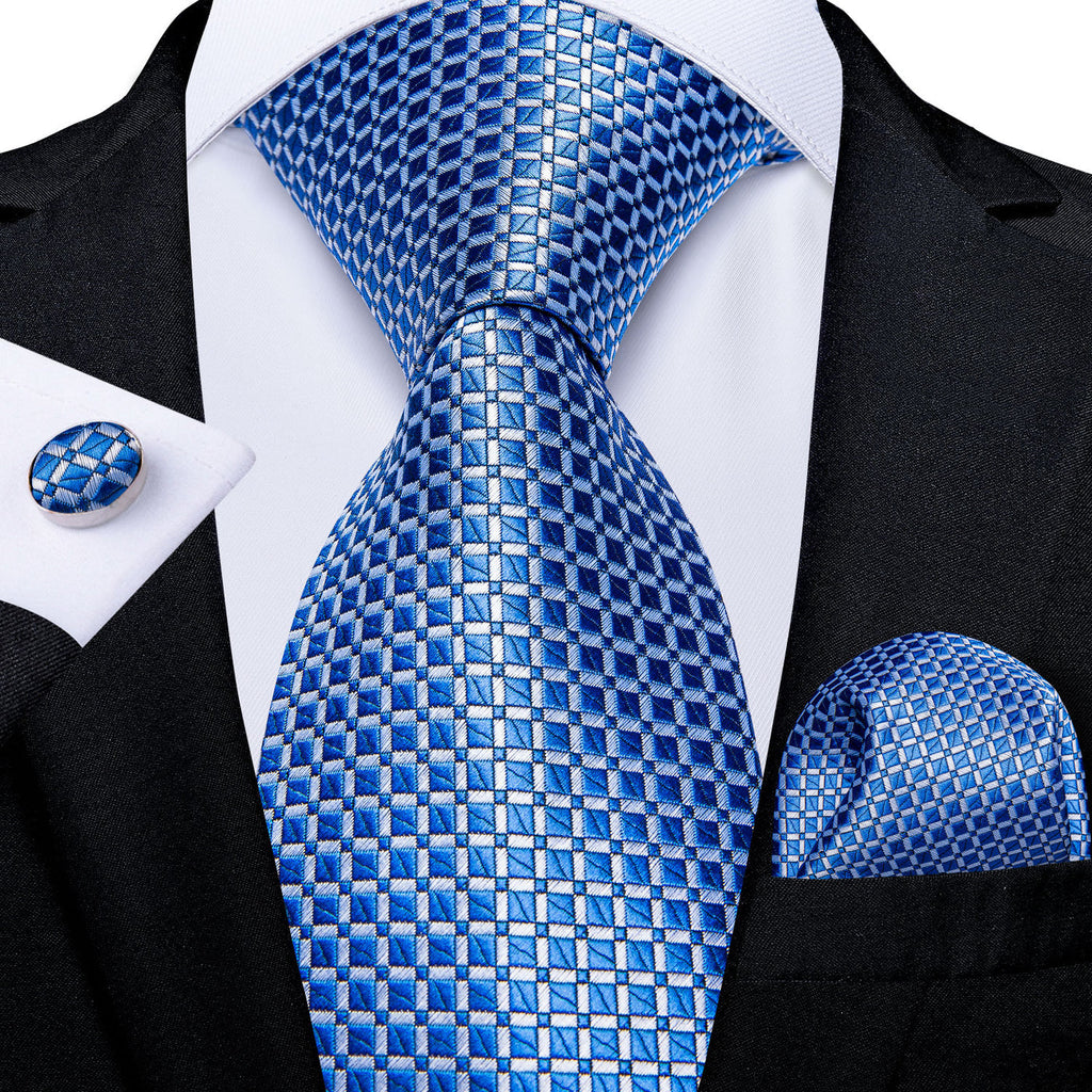 GentCrest Blue Plaid Tie Sets - Image 1