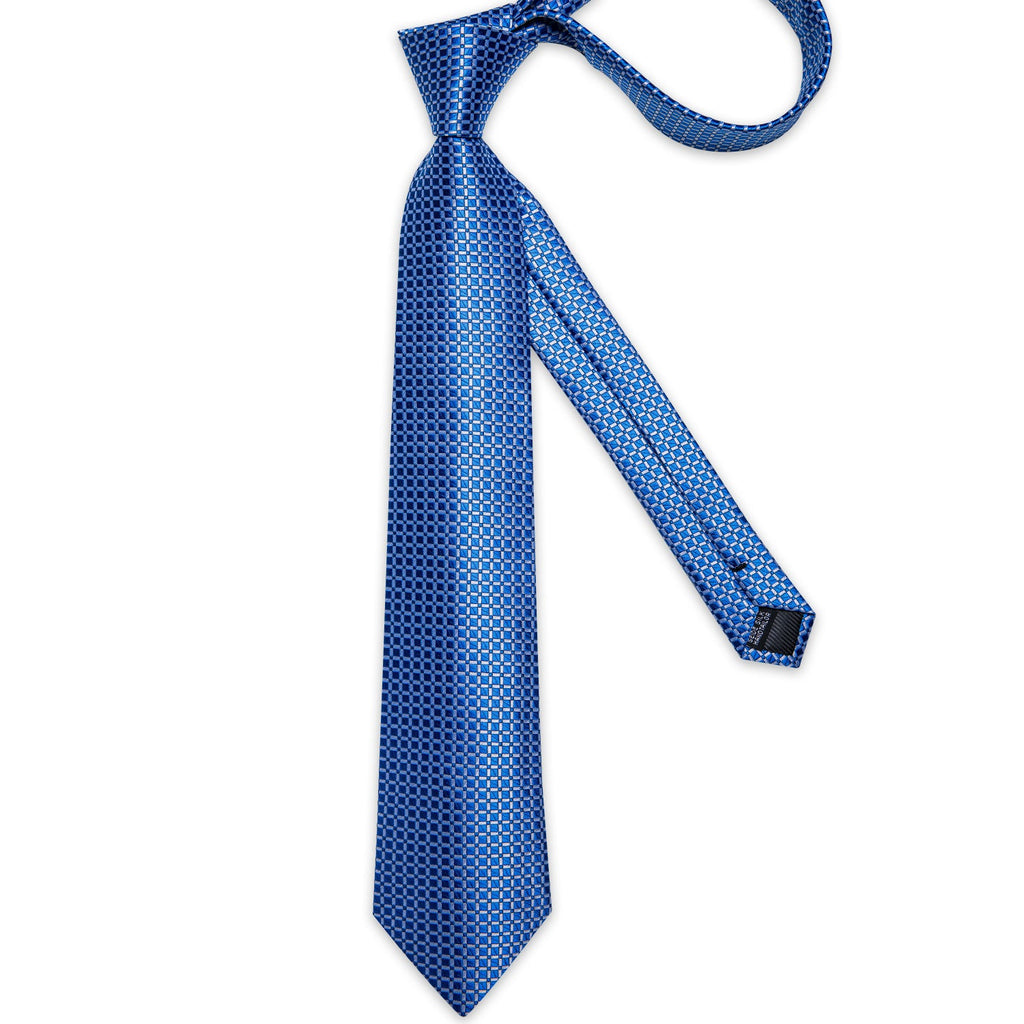 GentCrest Blue Plaid Tie Hanky Cufflinks Set - Image 8