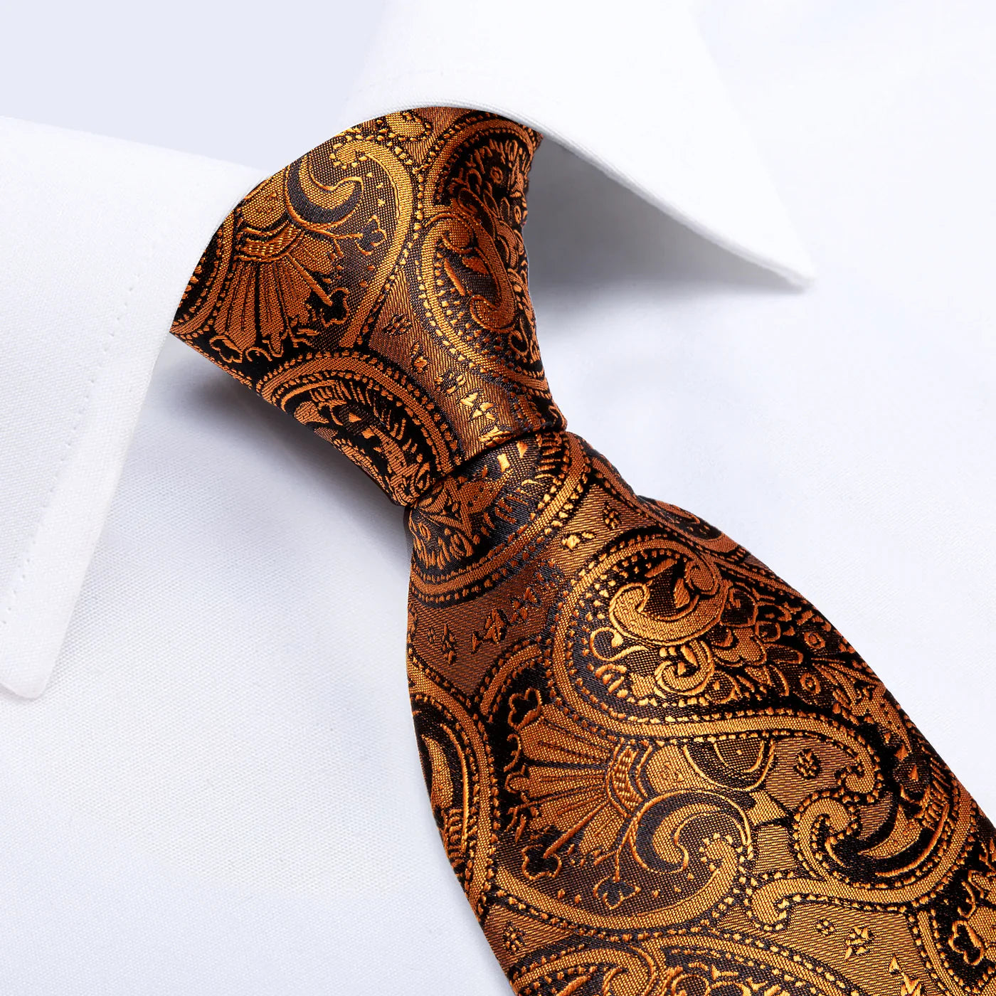 Copper Paisley Silk Tie Set - GentCrest - View 4