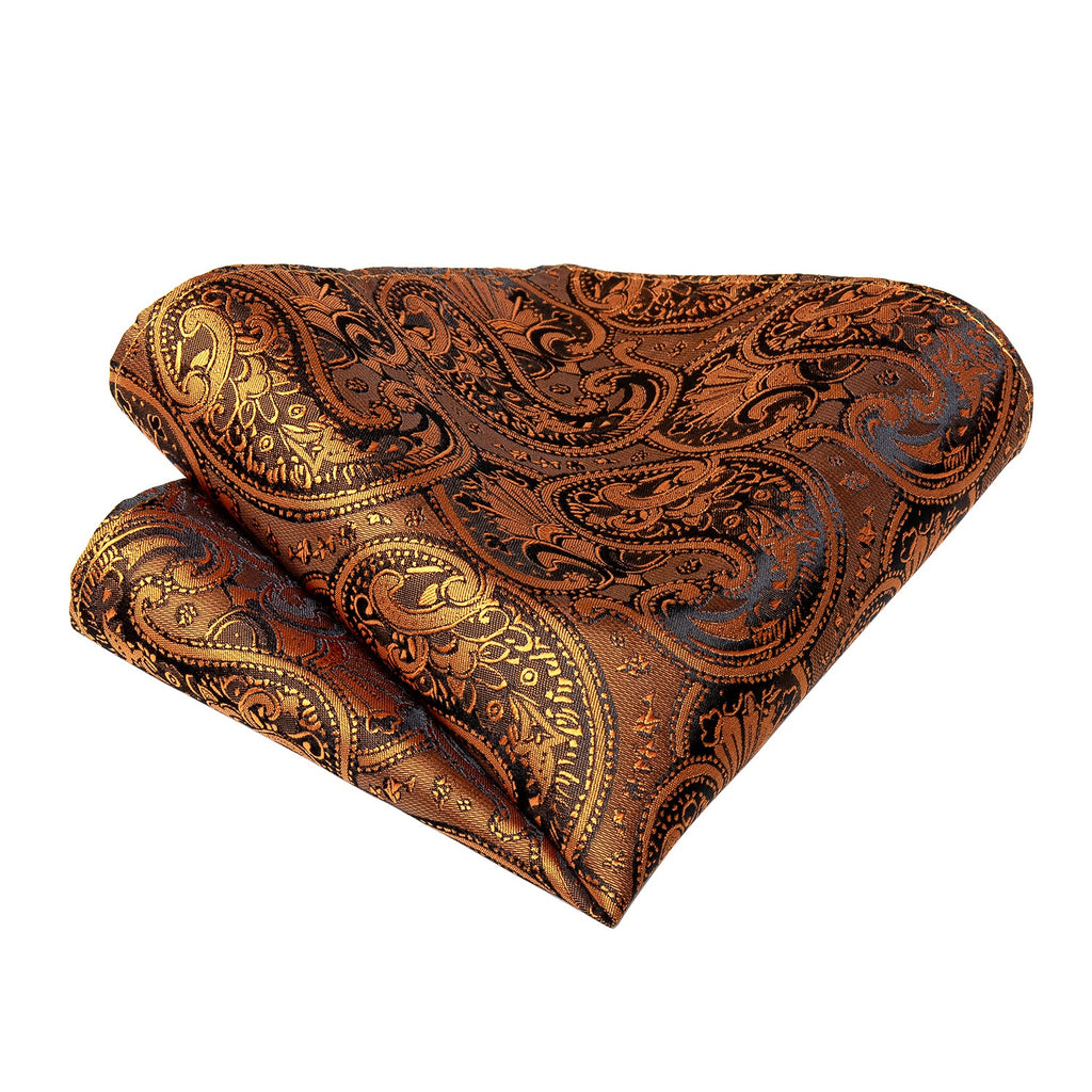 GentCrest Orange Paisley Tie Hanky Cufflinks Set - Image 5