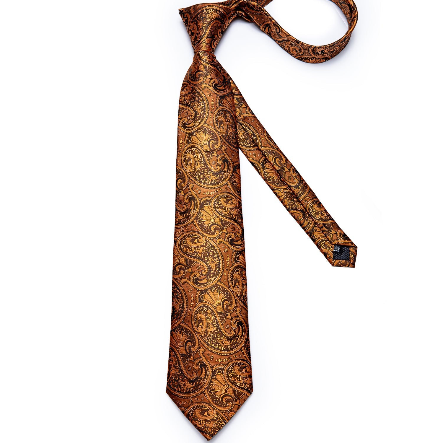 GentCrest Orange Paisley Tie Hanky Cufflinks Set - Image 4