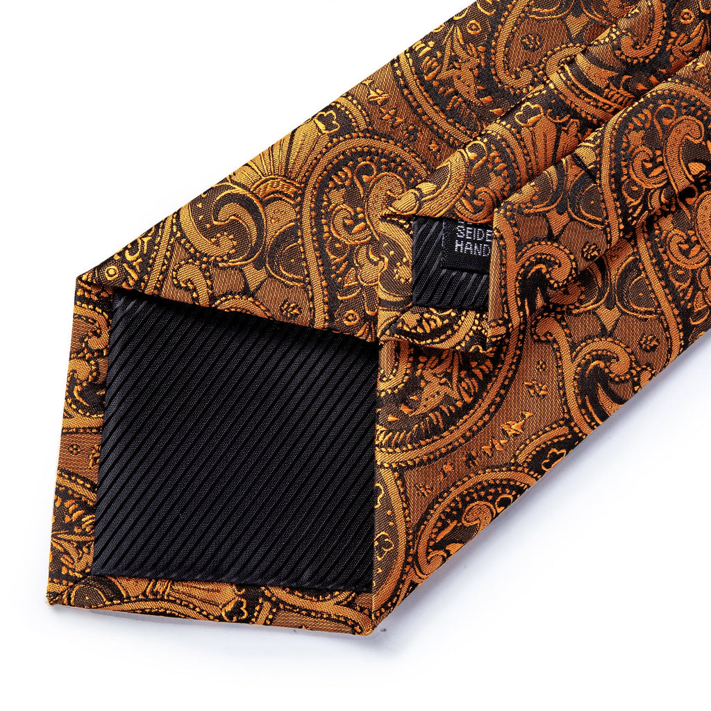 GentCrest Orange Paisley Tie Hanky Cufflinks Set - Image 6