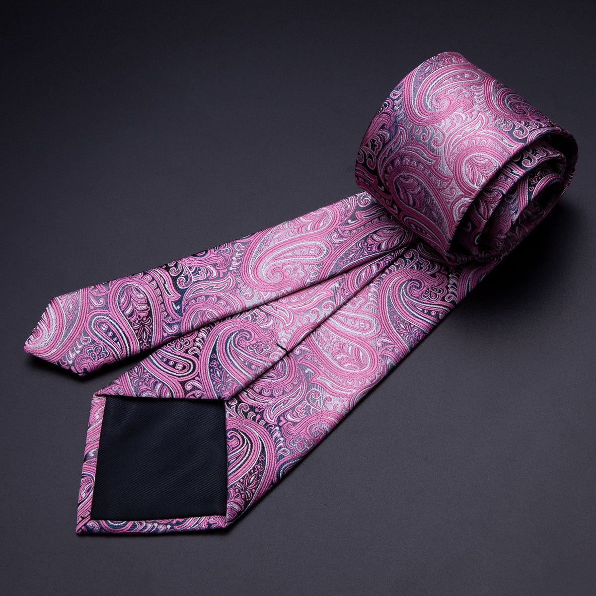Blush Pink Paisley Silk Tie Set - GentCrest - View 3