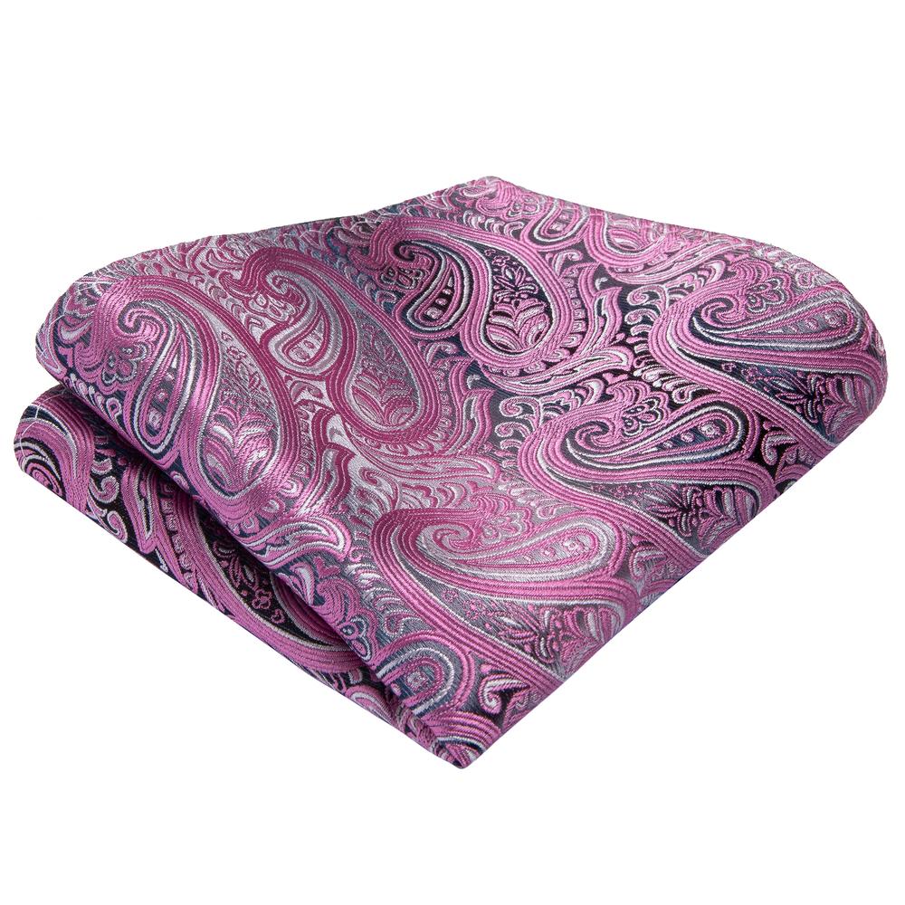 Blush Pink Paisley Silk Tie Set - GentCrest - View 4