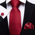 Red Plaid Silk Tie Set - GentCrest