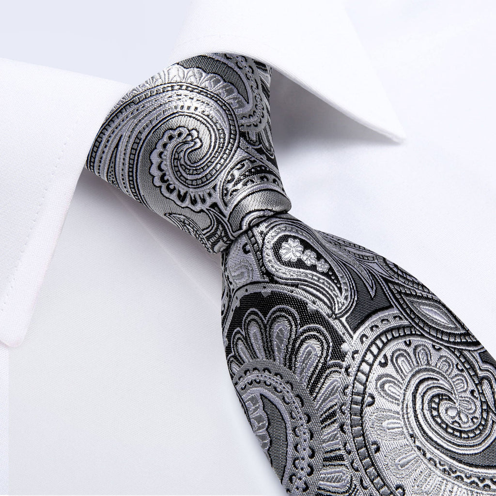 GentCrest White Paisley Tie Hanky Cufflinks Set - Image 3