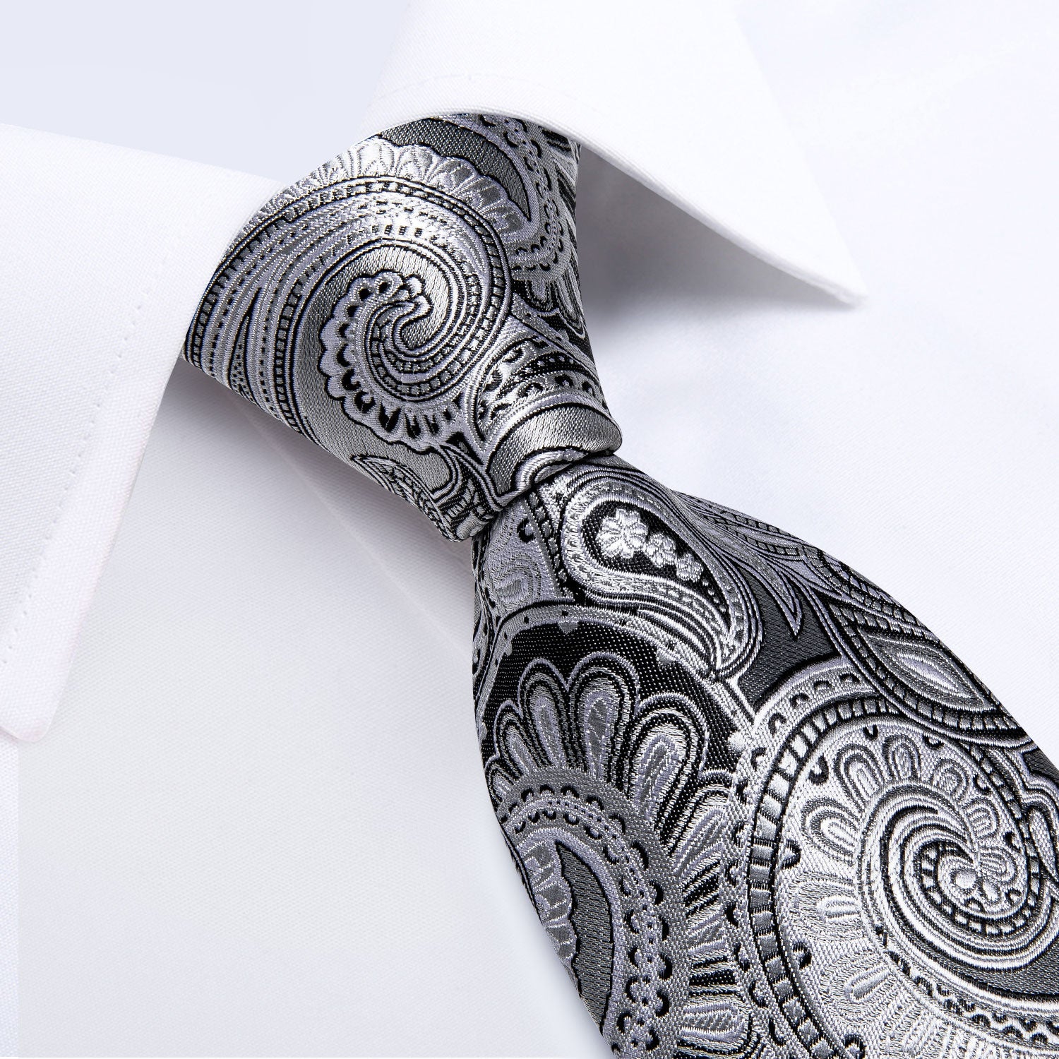 GentCrest White Paisley Tie Hanky Cufflinks Set - Image 3