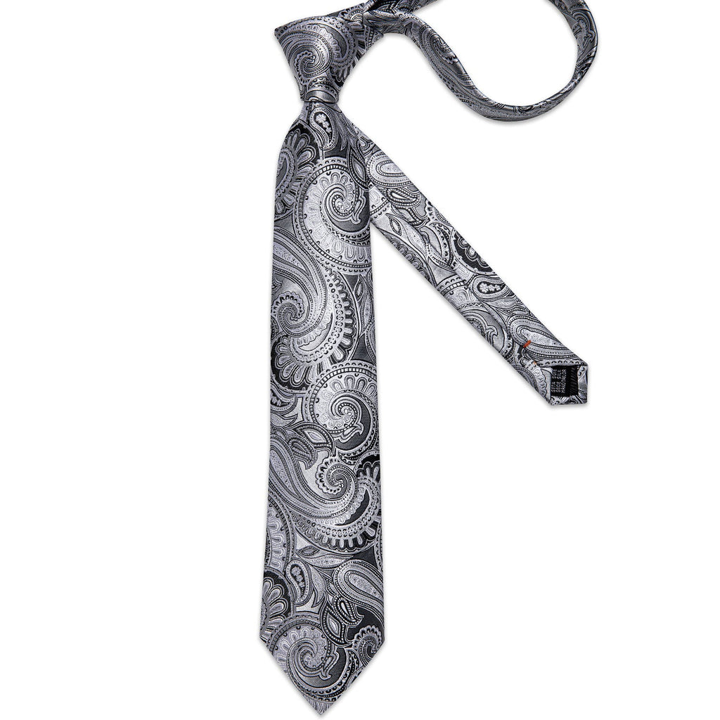 GentCrest White Paisley Tie Hanky Cufflinks Set - Image 4