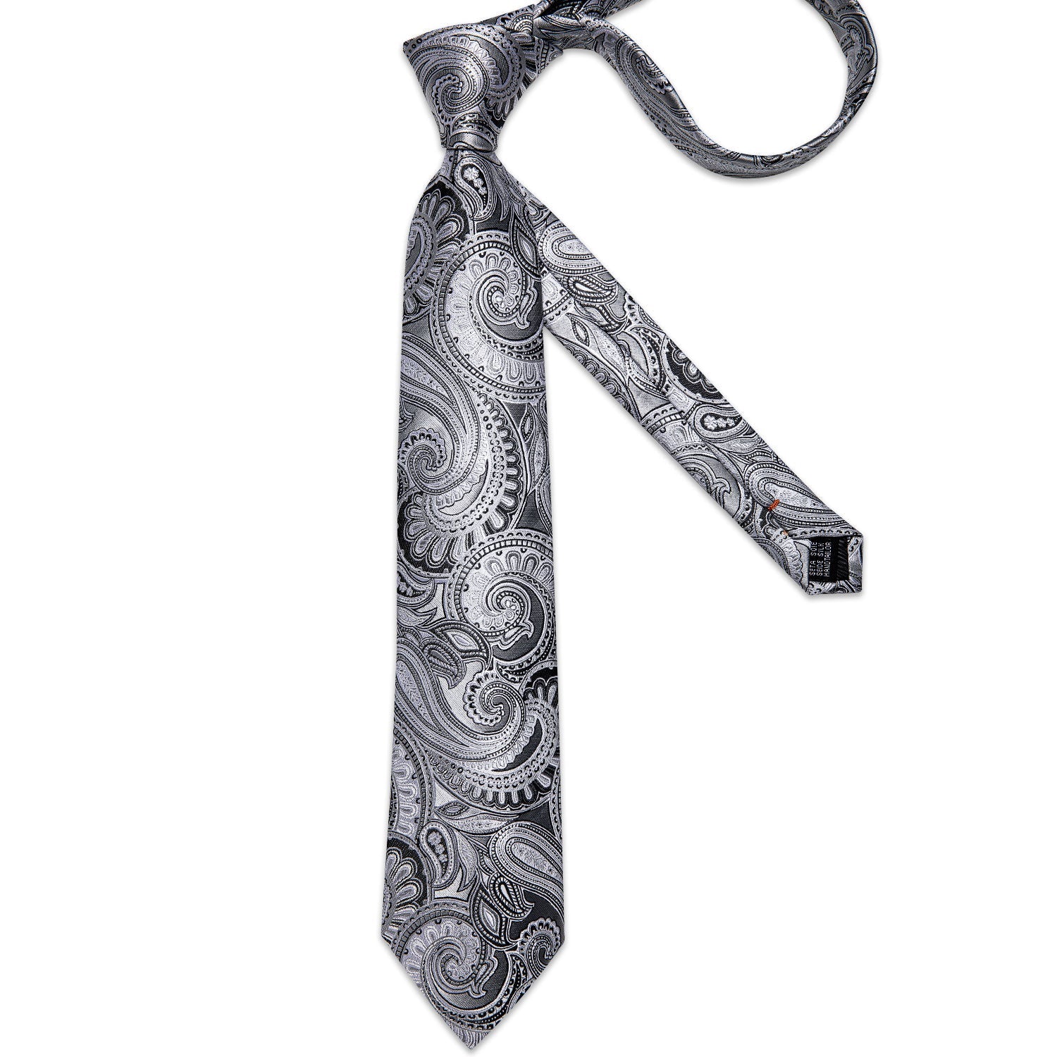 GentCrest White Paisley Tie Hanky Cufflinks Set - Image 4
