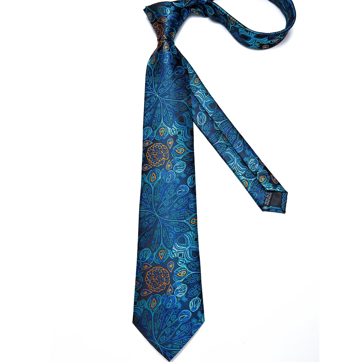 GentCrest Blue Floral Tie Hanky Cufflinks Set - Image 4